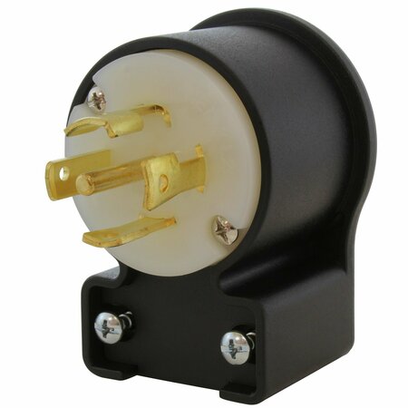 AC WORKS NEMA L22-30P 30A 3-Phase Y 277/480V Elbow 5-Prong Locking Male Plug with UL, C-UL Approval ASEL2230P